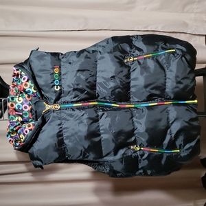 Coogi Black Hooded Down Vest XL